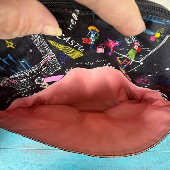 LeSportSac Crossbody "Wonderland" Print Limited Edition Black - Picture 5 of 6